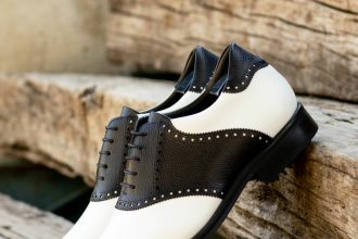 Men's Black and White Saddle Shoes